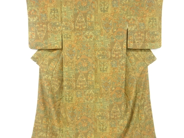 JAPANESE KIMONO / VINTAGE KOMON KIMONO / FLOWER & BIRD & SARASA